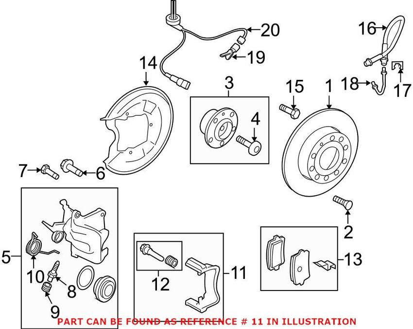 Audi Disc Brake Caliper Carrier - Rear Passenger Side 8J0615426D